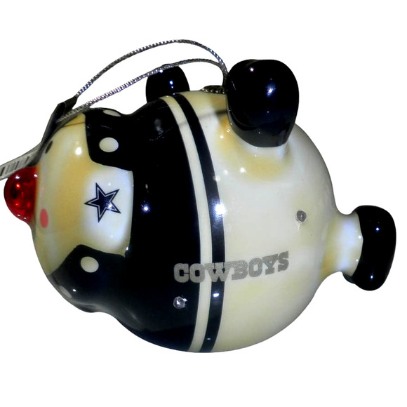 Dallas Cowboys NFL Licensed LED Santa and Snowman Christmas Ornaments - Picture 6 of 11